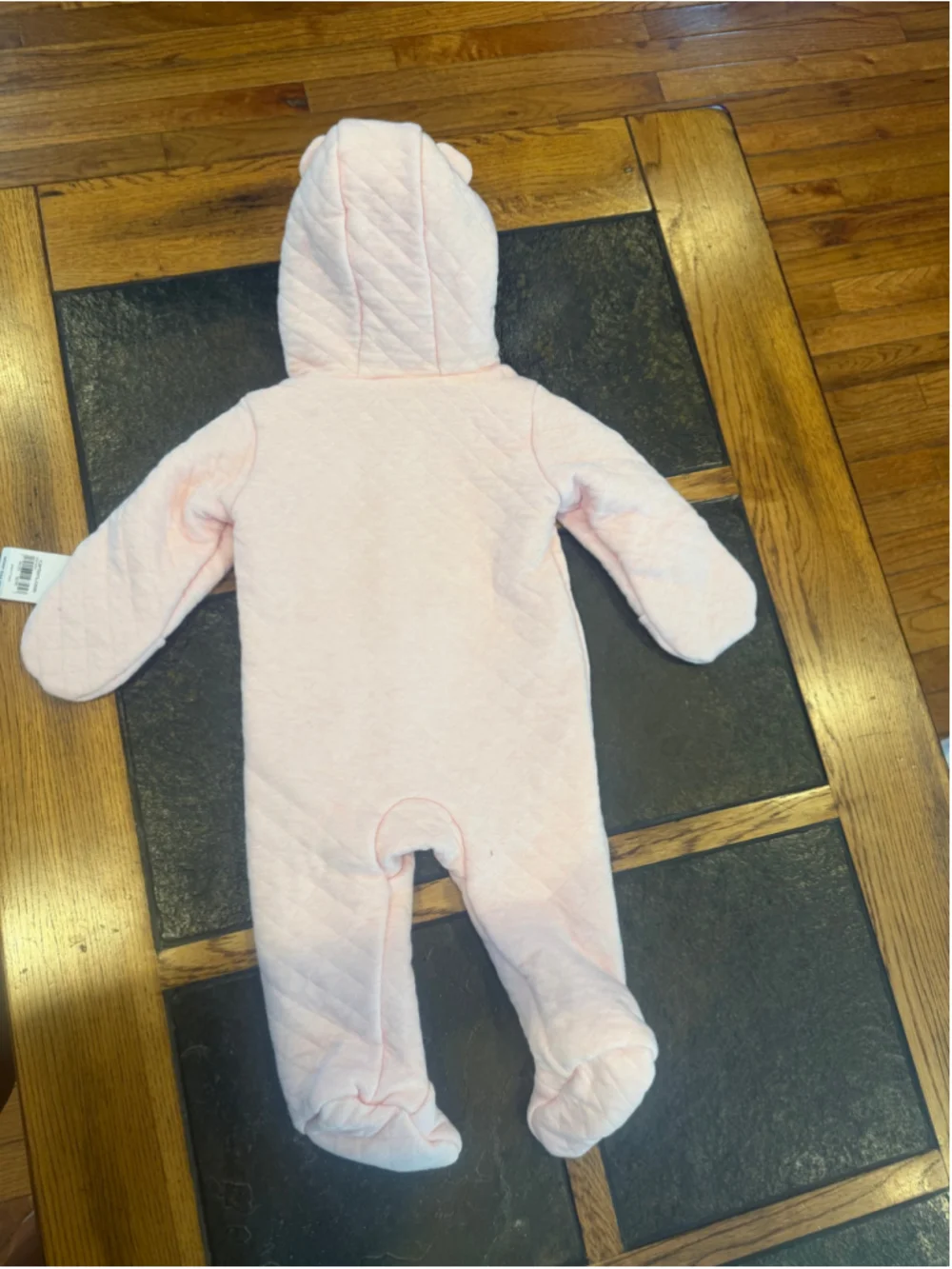 Baby Girl Carter's Quilted Hooded Footie Pajamas Pink 6 Months